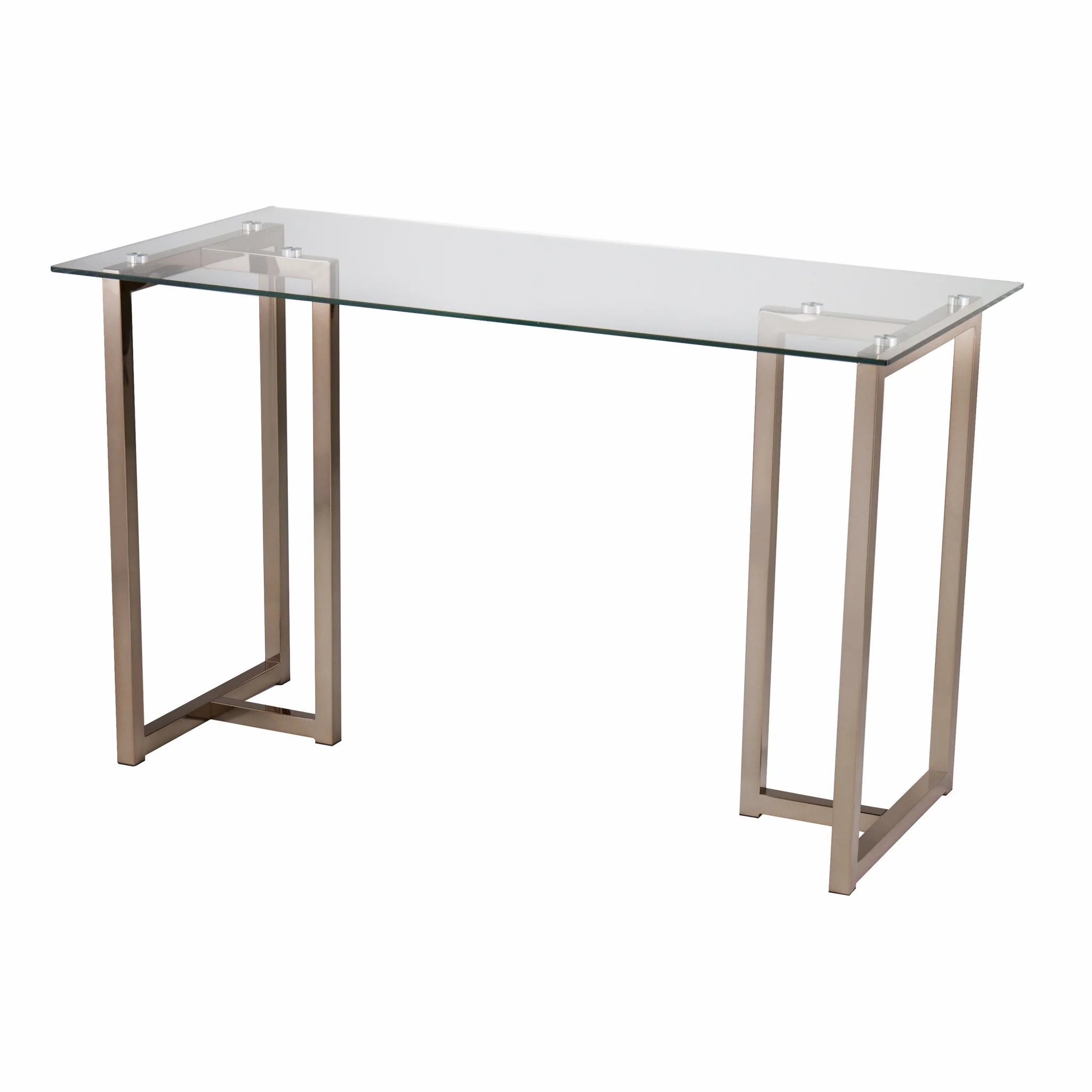 Modern Champagne Writing Desk By Homeroots - Image 4