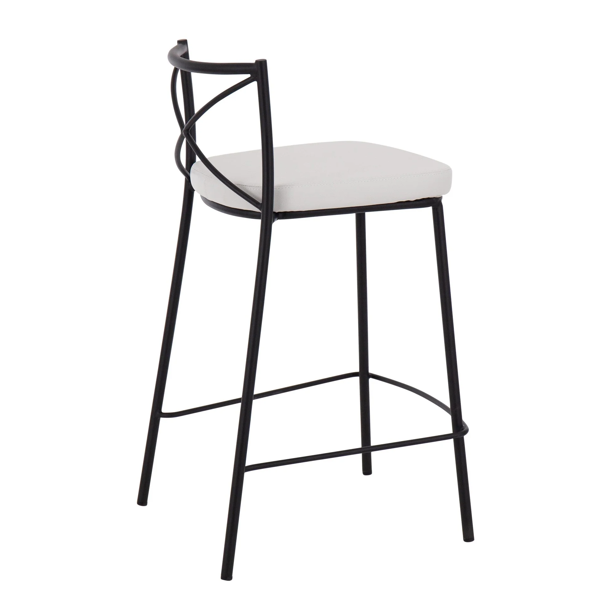 Modern Charlotte Counter Stool - Set of 2 Gold Metal, White PU By LumiSource - Image 11