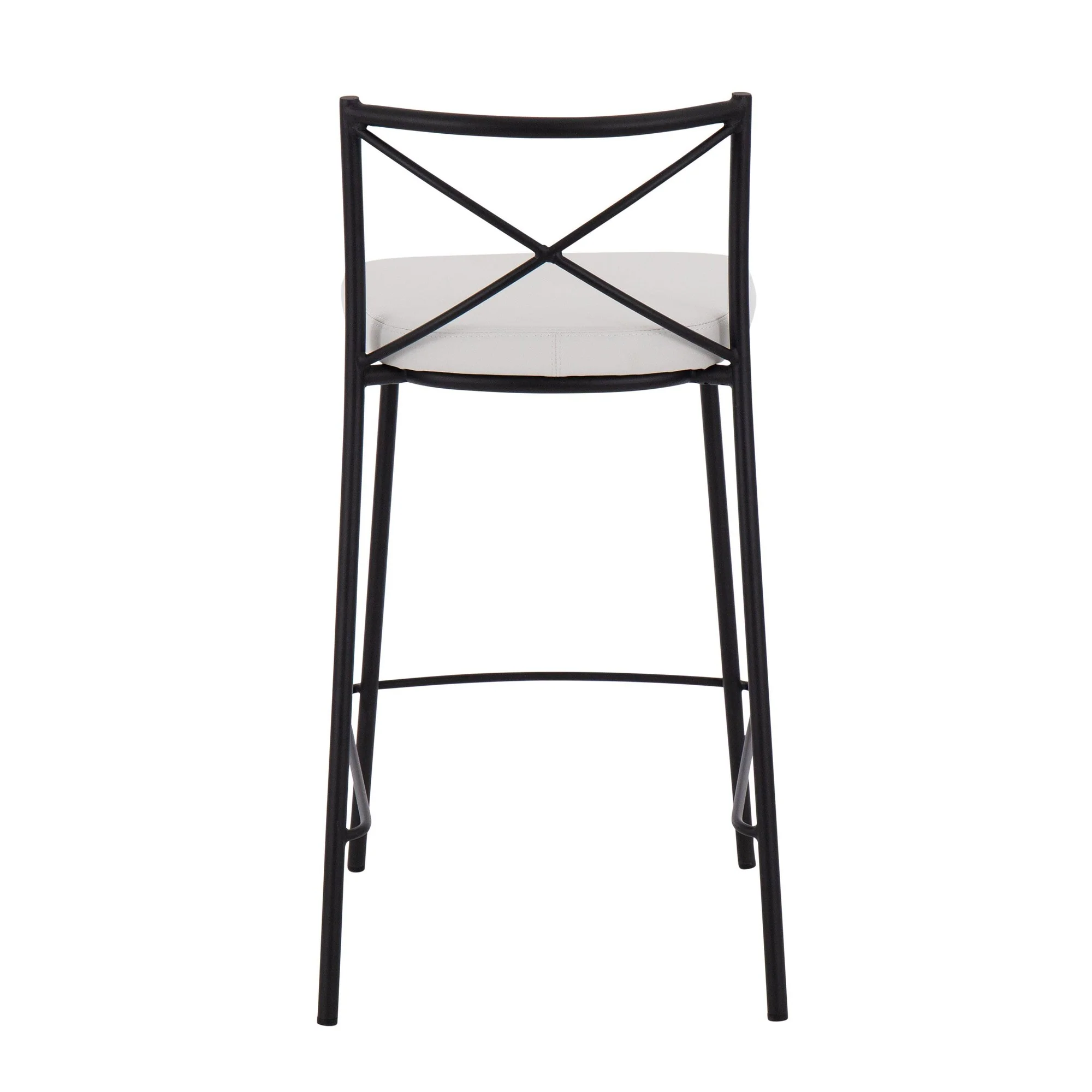 Modern Charlotte Counter Stool - Set of 2 Gold Metal, White PU By LumiSource - Image 12