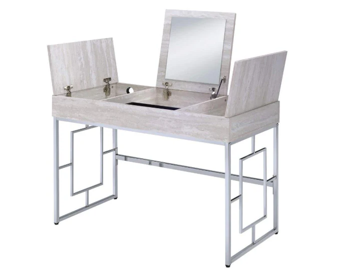 Modern Chic Whitewash Vanity Desk By Homeroots - Image 2