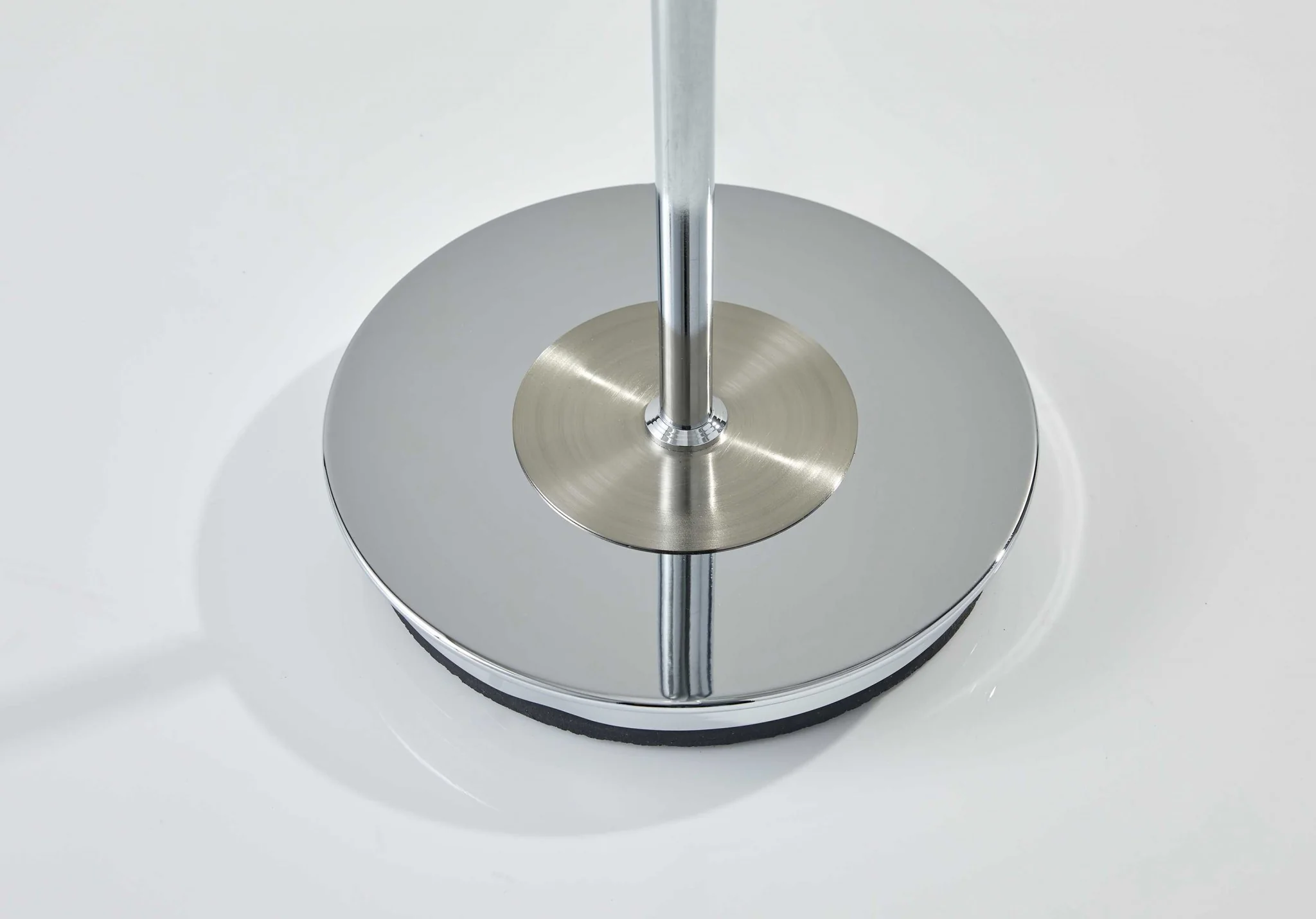 Modern Chrome Thick Pole Torchiere Floor Lamp - Image 3
