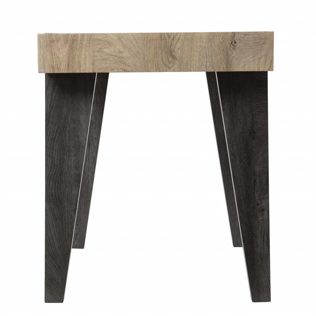 Modern Chunky Natural and Gray Wood Table Desk By Homeroots - Image 5