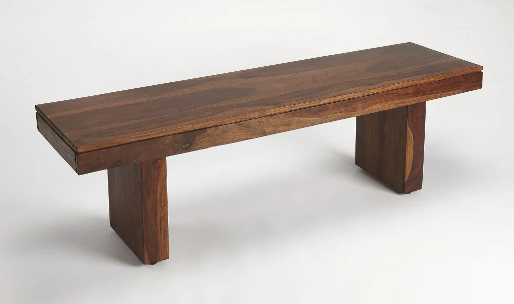 Modern Chunky Solid Wood Bench By Homeroots - Image 2