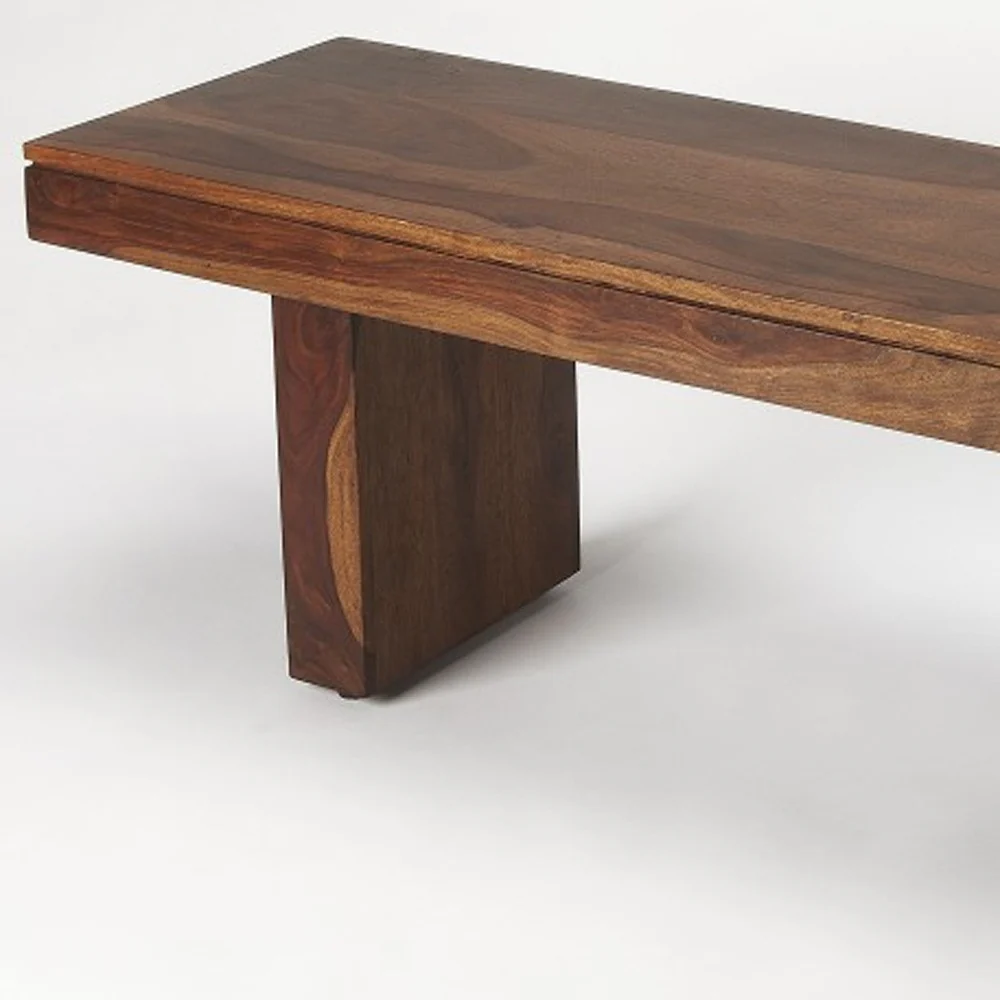 Modern Chunky Solid Wood Bench By Homeroots - Image 3