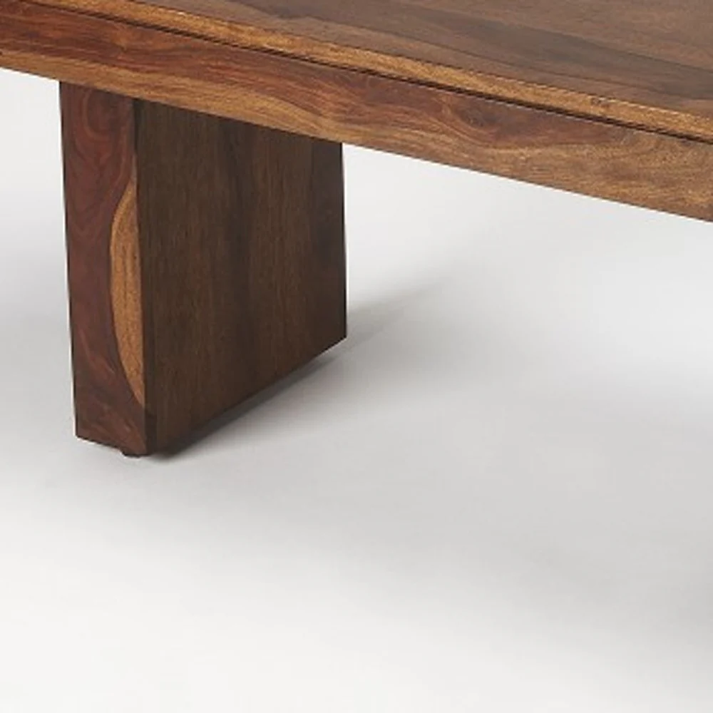 Modern Chunky Solid Wood Bench By Homeroots - Image 4