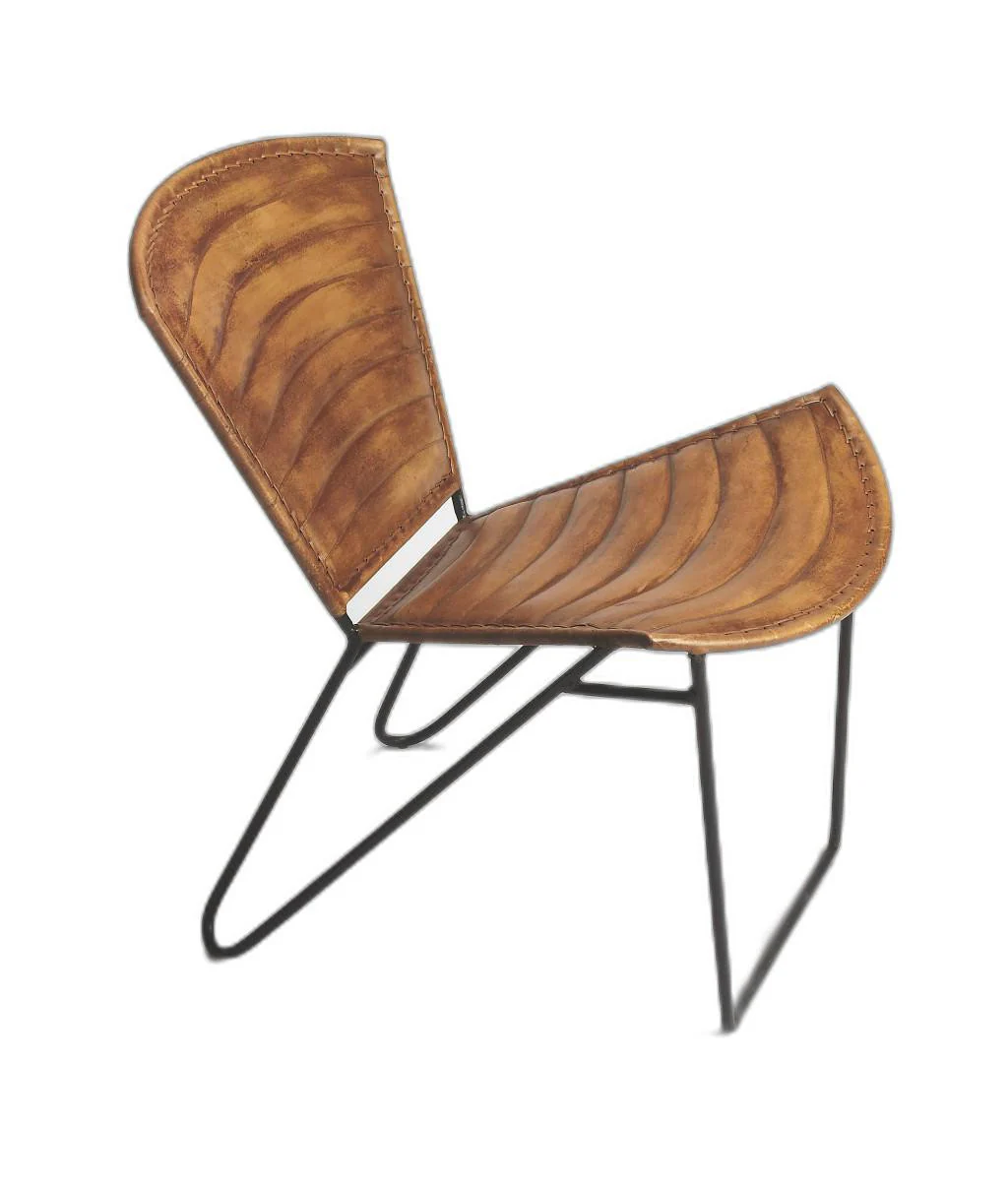 Modern Clamshell Leather Accent Chair By Homeroots - Image 2