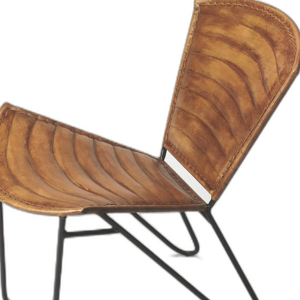 Modern Clamshell Leather Accent Chair By Homeroots - Image 3