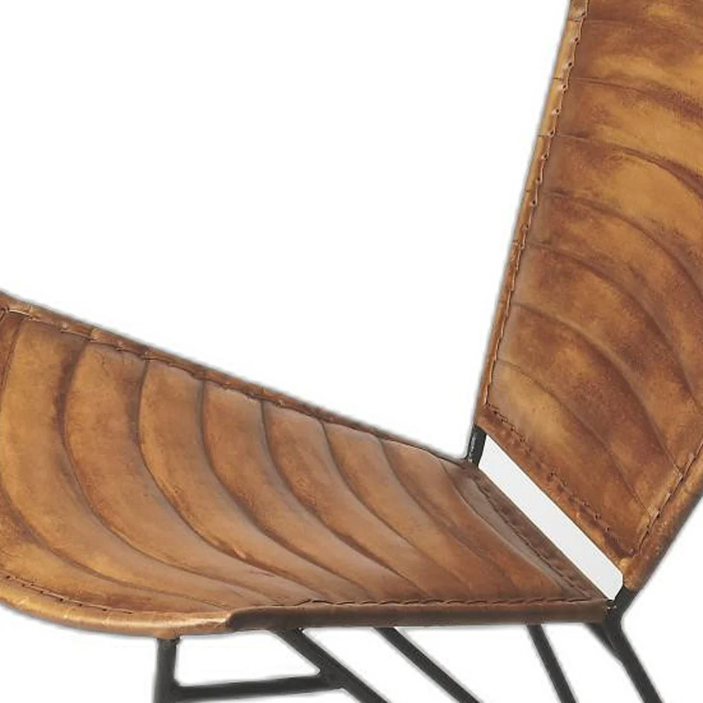 Modern Clamshell Leather Accent Chair By Homeroots - Image 4