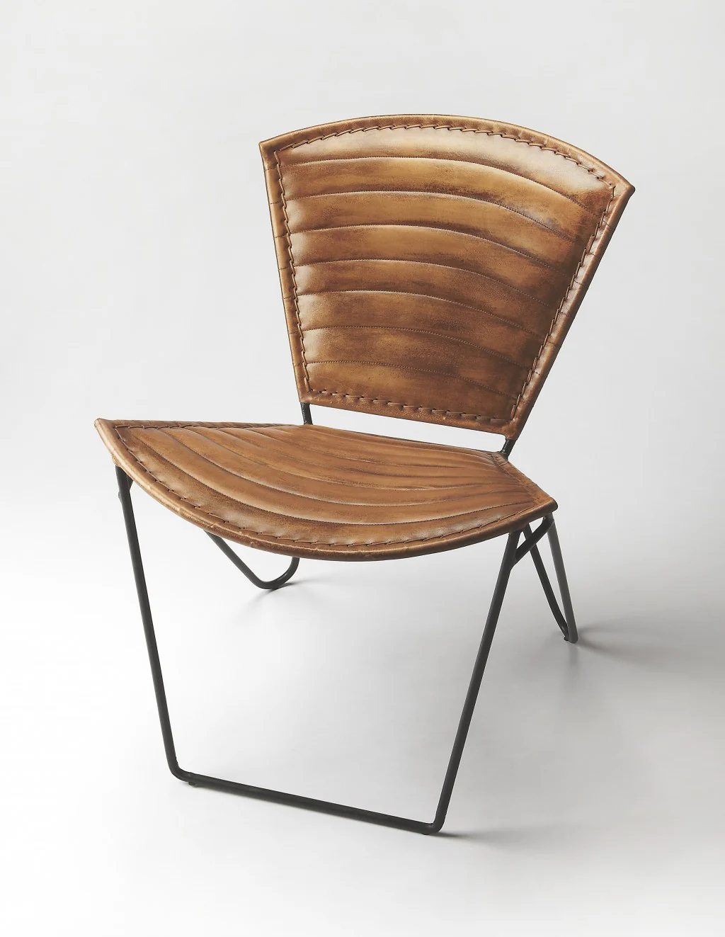 Modern Clamshell Leather Accent Chair By Homeroots - Image 5