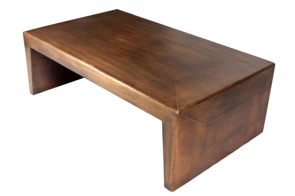 Modern Copper Tone Coffee Table By Homeroots - Image 2
