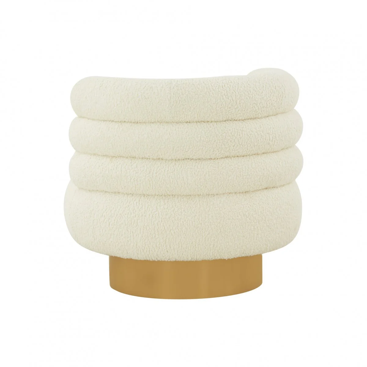 Modern Cream Fabric And Gold Accent Chair By Homeroots - Image 5