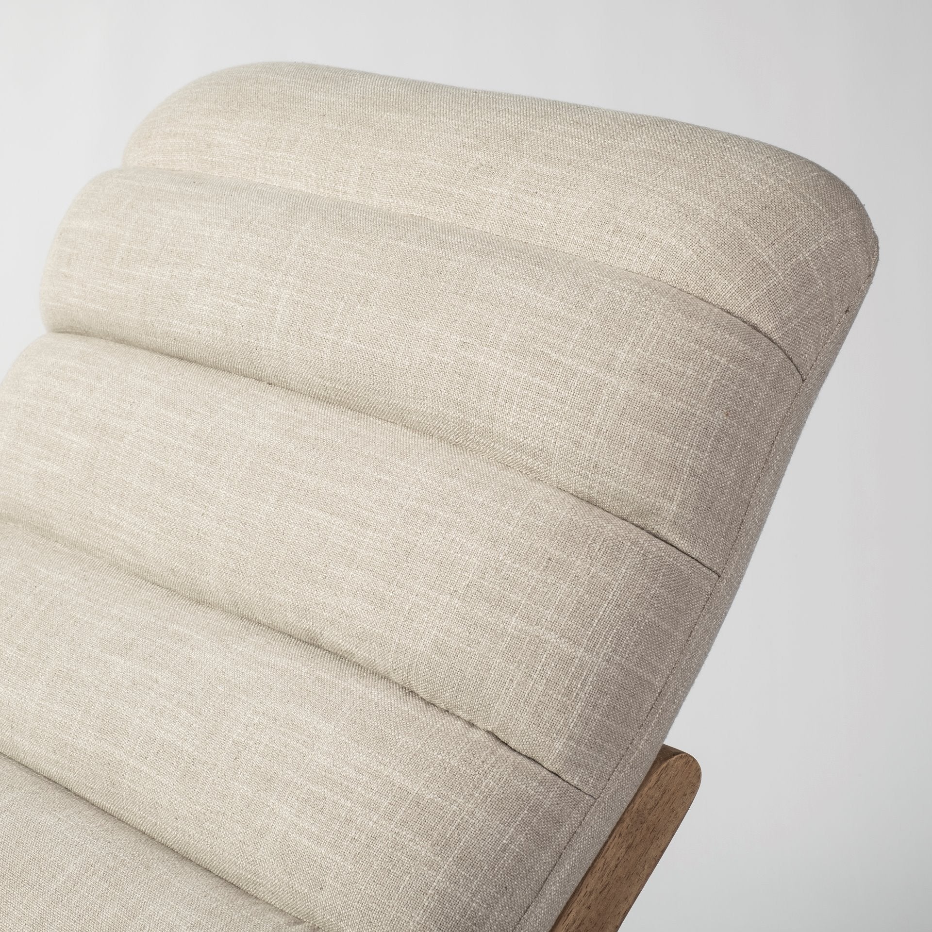 Modern Cream Fabric Upholstered Chaise Lounge Chair With Solid Wood Frame And Base By Homeroots - Image 6