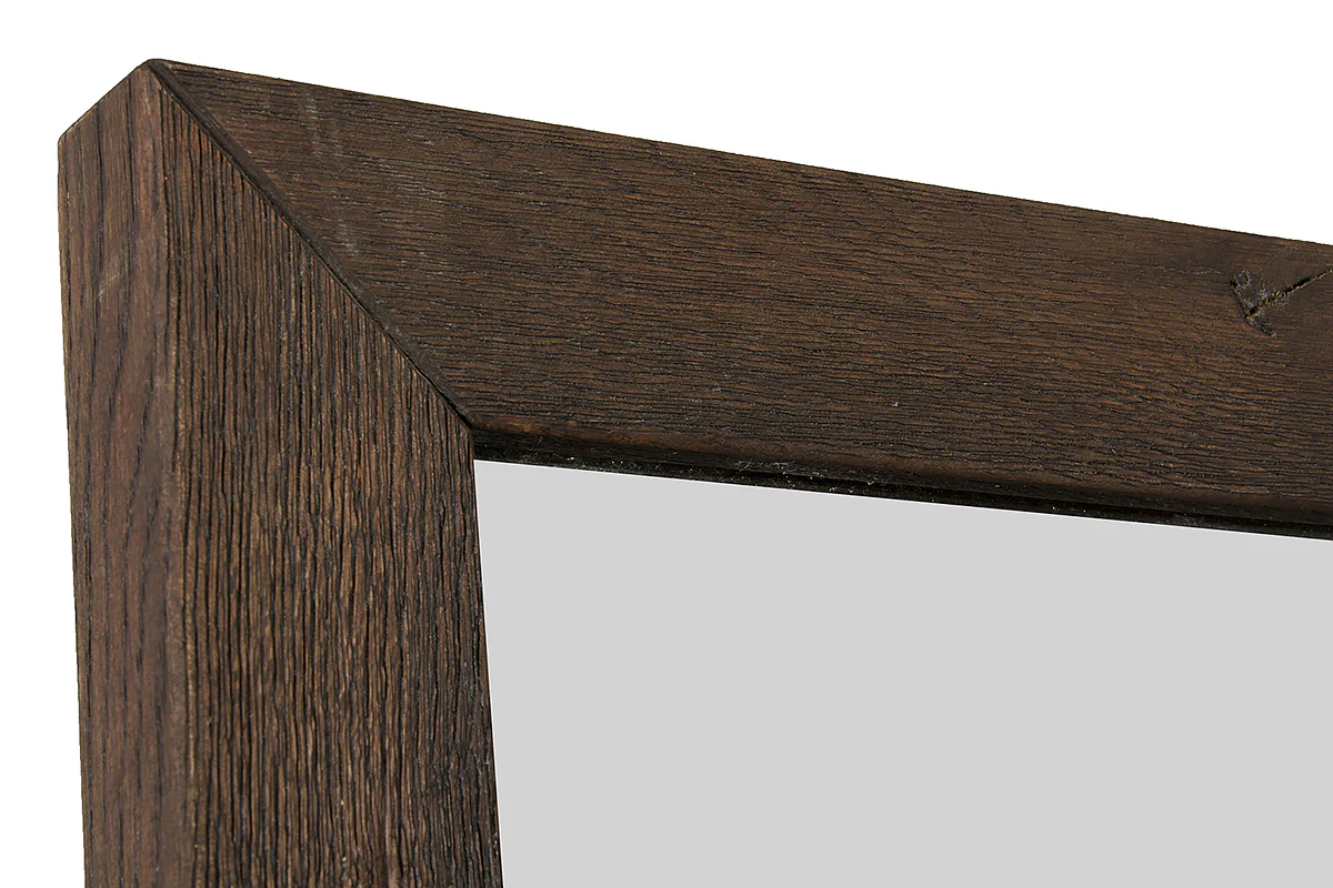 Modern Dark Aged Oak Mirror By Homeroots - Image 3