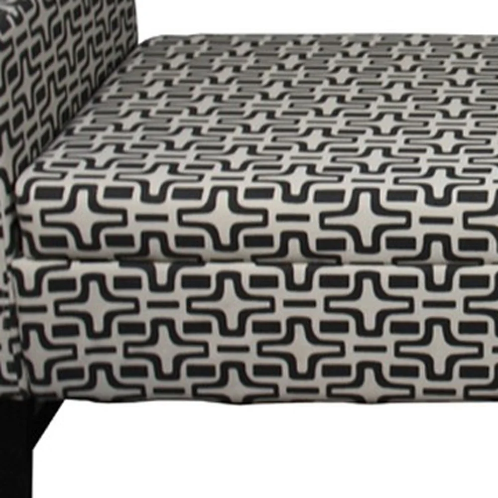 Modern Dark Brown and White Retro Star Print Storage Bench By Homeroots - Image 2