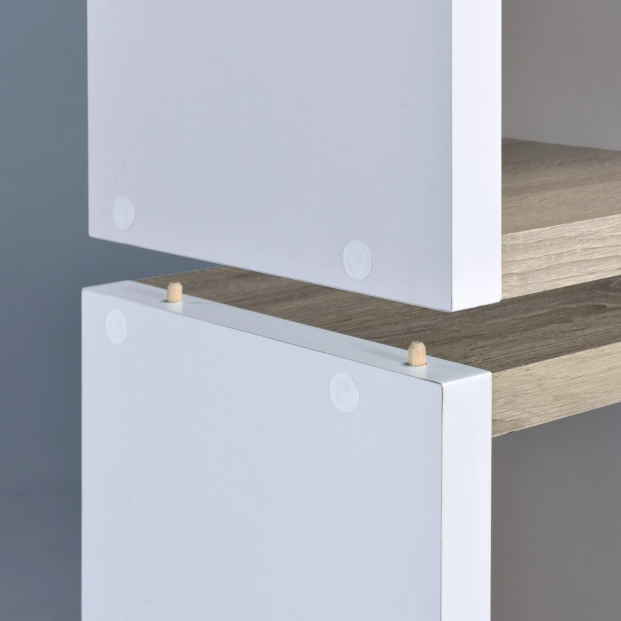 Modern Dark Gray And White Four Cube Storage Bookshelf By Homeroots - Image 10
