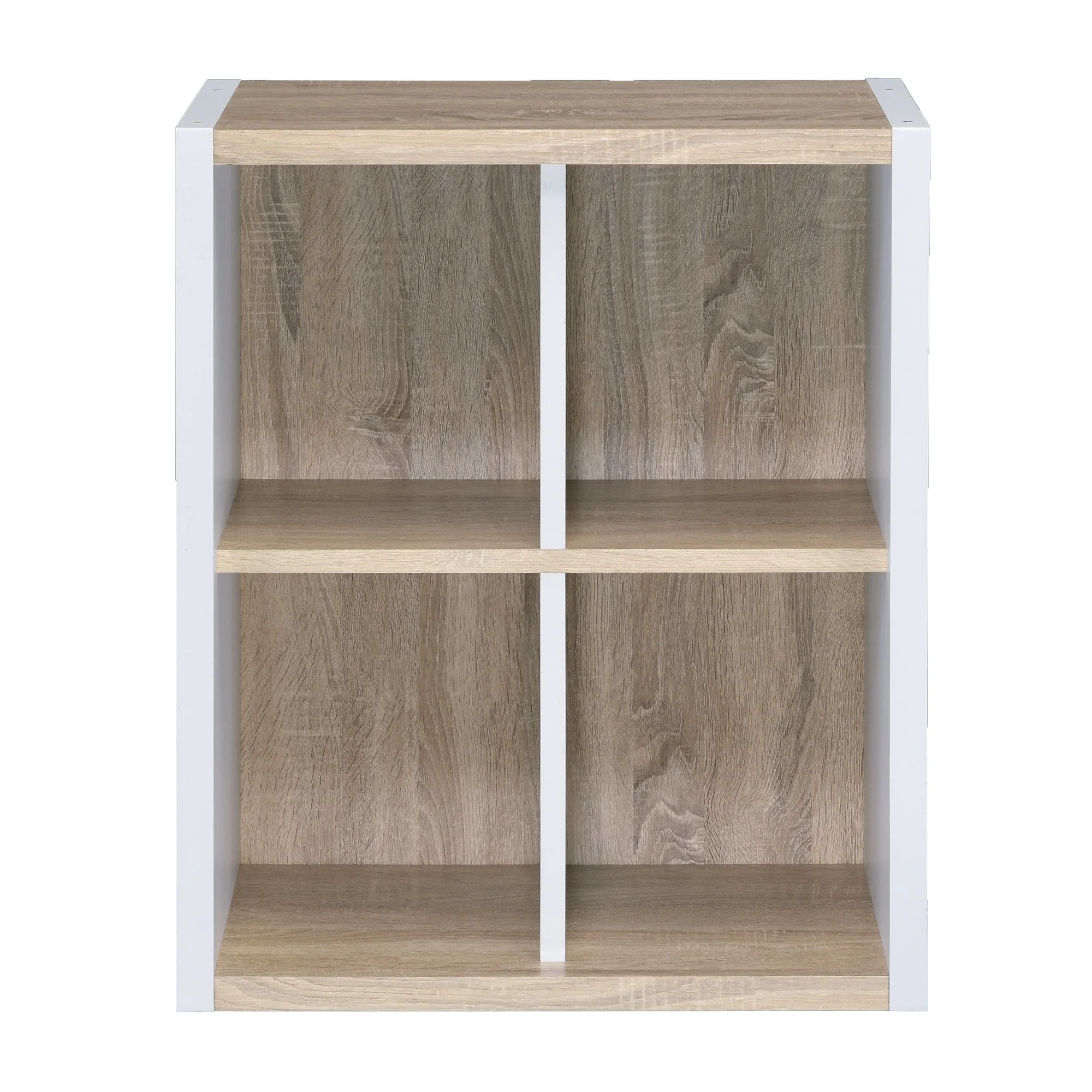 Modern Dark Gray And White Four Cube Storage Bookshelf By Homeroots - Image 8