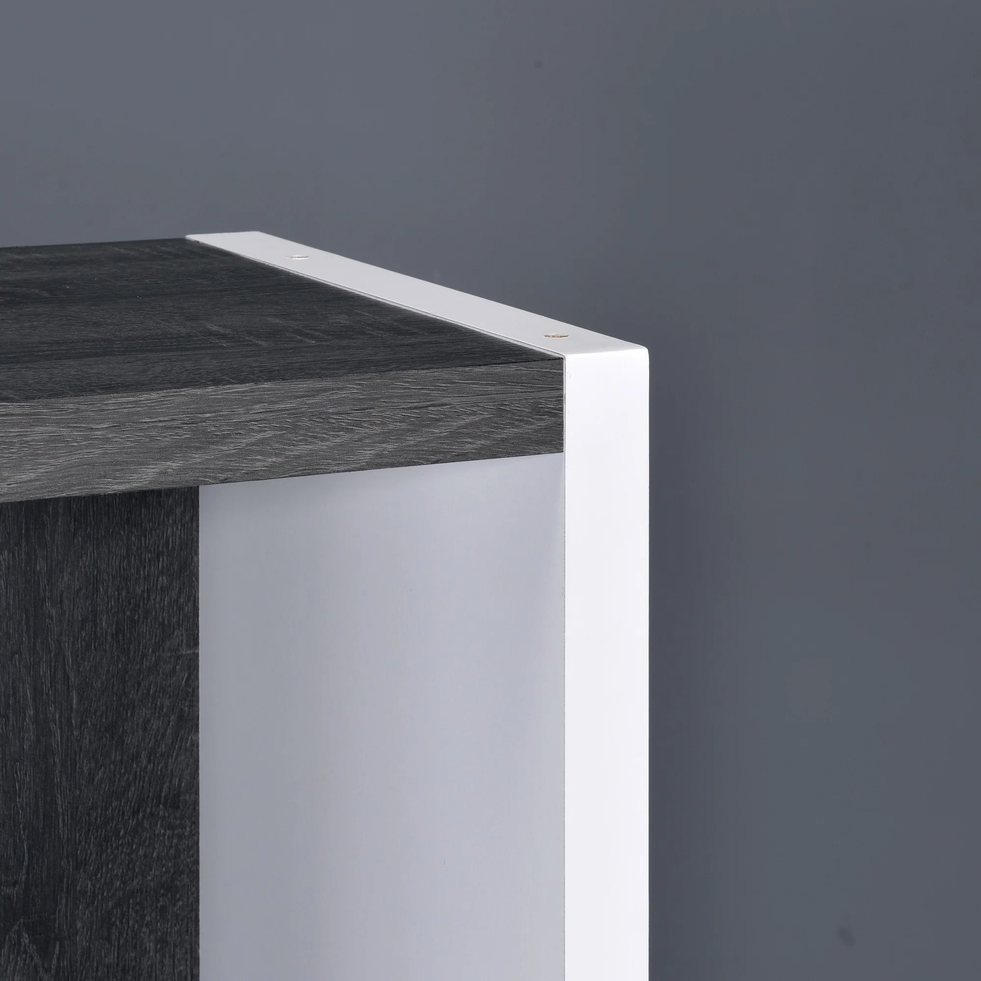 Modern Dark Gray And White Three Cube Storage Bookshelf By Homeroots - Image 4