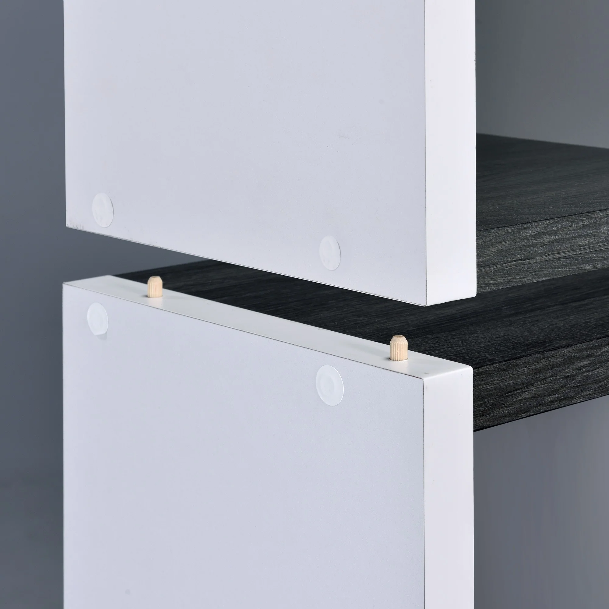 Modern Dark Gray And White Three Cube Storage Bookshelf By Homeroots - Image 6
