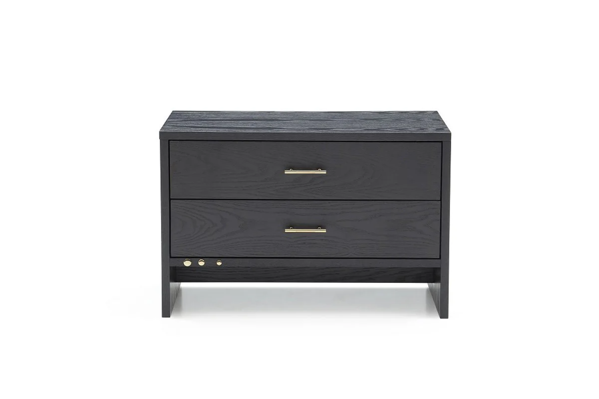 Modern Dark Gray Ash Nightstand With Two Drawers By Homeroots - Image 3