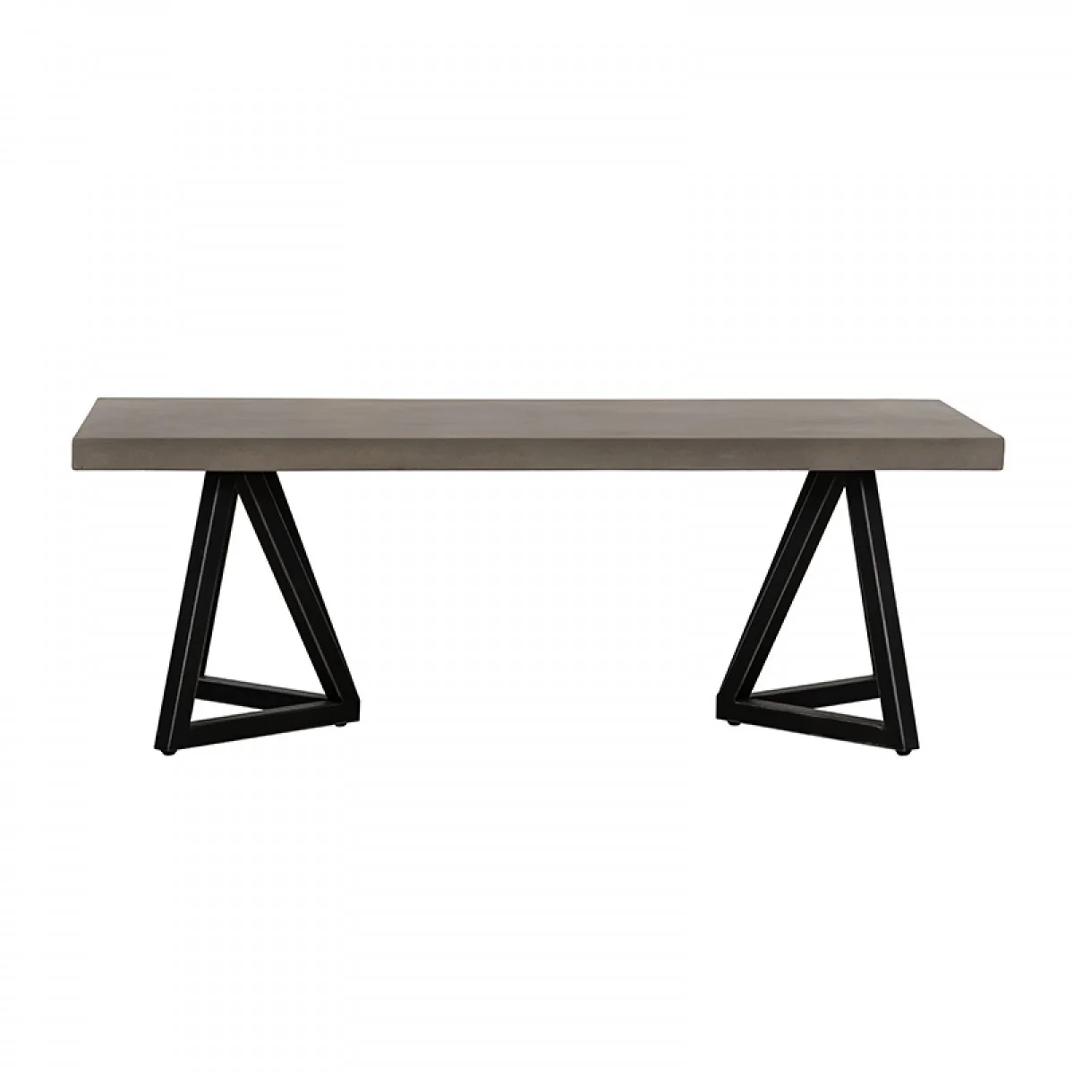Modern Dark Gray Concrete and Black Metal Coffee Table By Homeroots - Image 2
