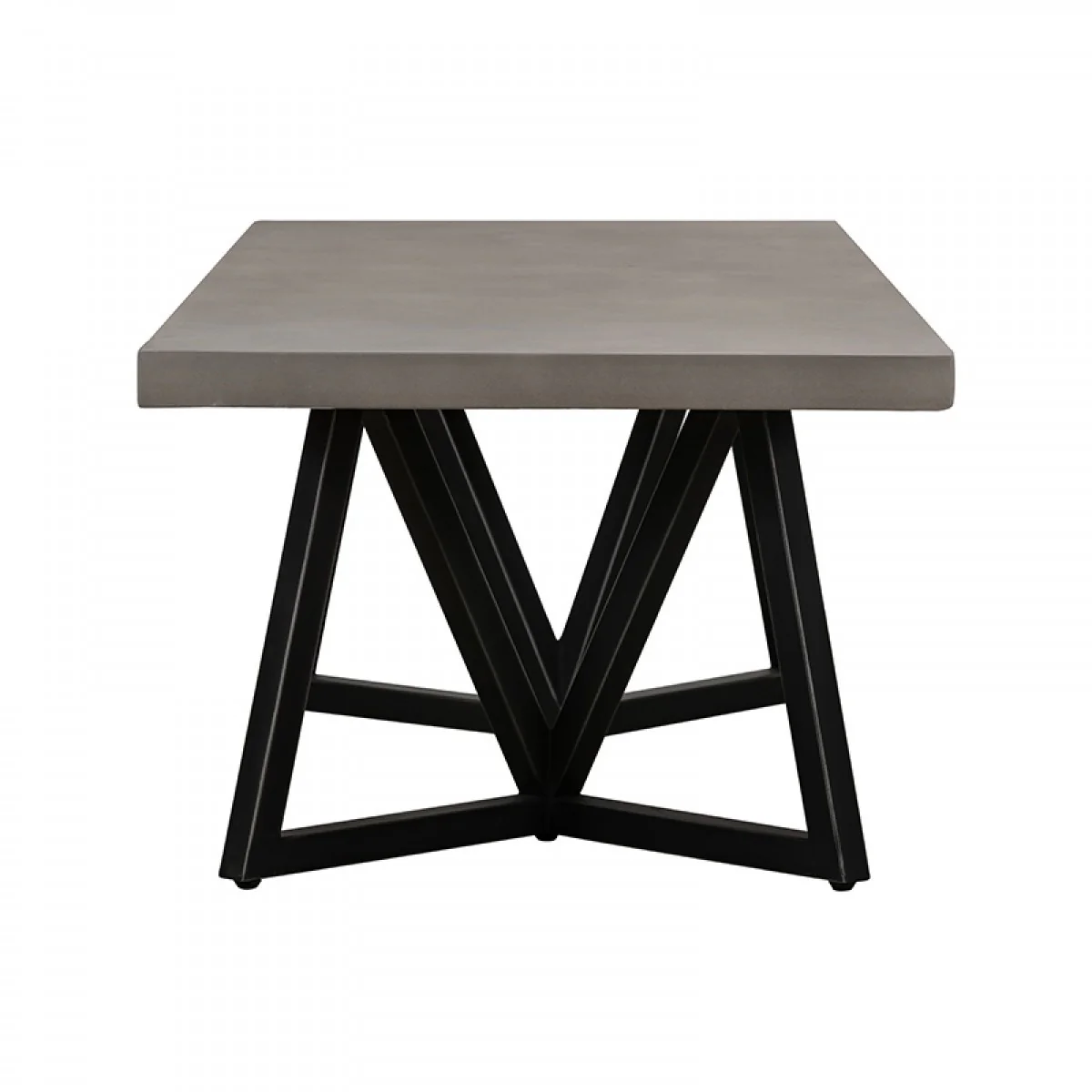 Modern Dark Gray Concrete and Black Metal Coffee Table By Homeroots - Image 3