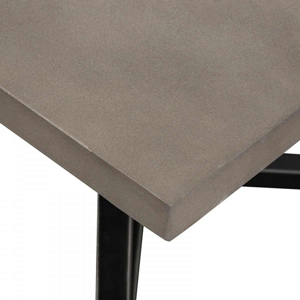 Modern Dark Gray Concrete and Black Metal Coffee Table By Homeroots - Image 4