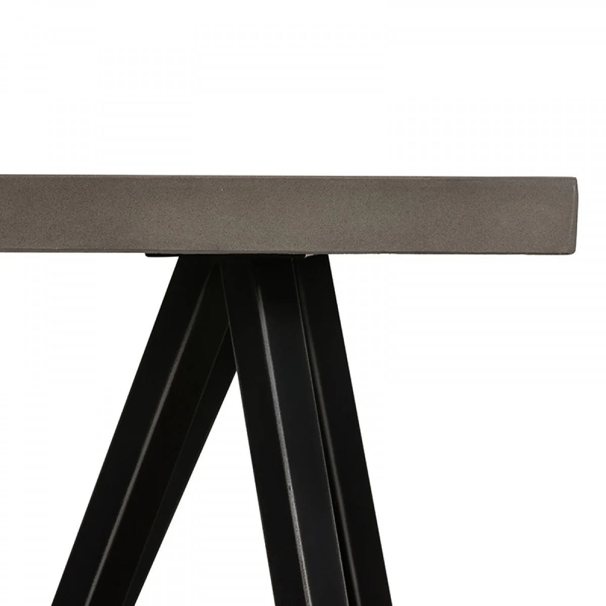 Modern Dark Gray Concrete and Black Metal Coffee Table By Homeroots - Image 5