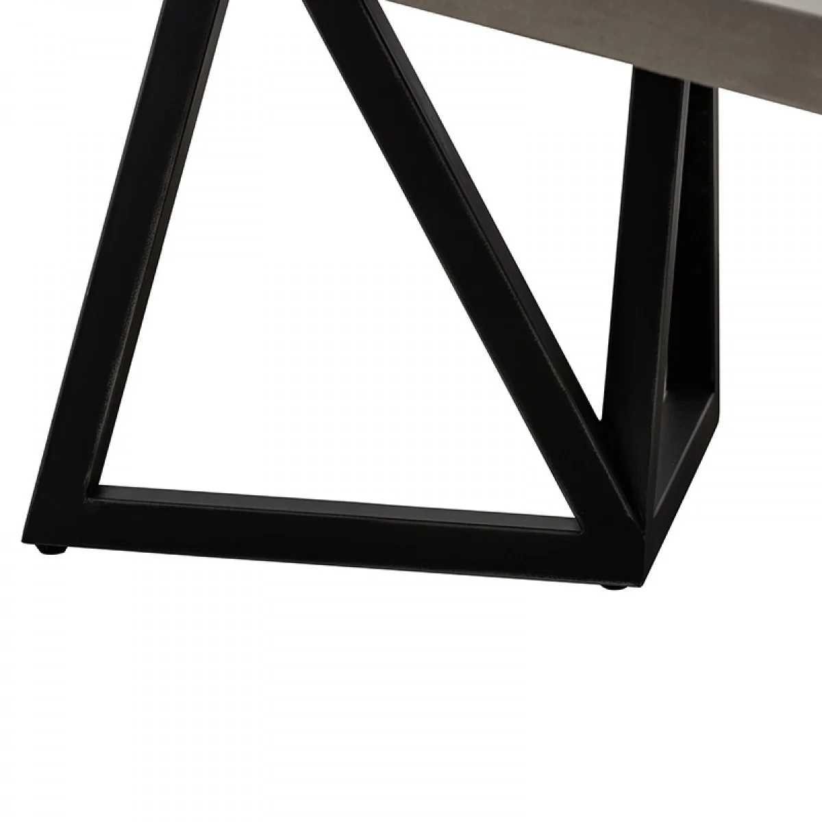 Modern Dark Gray Concrete and Black Metal Coffee Table By Homeroots - Image 6