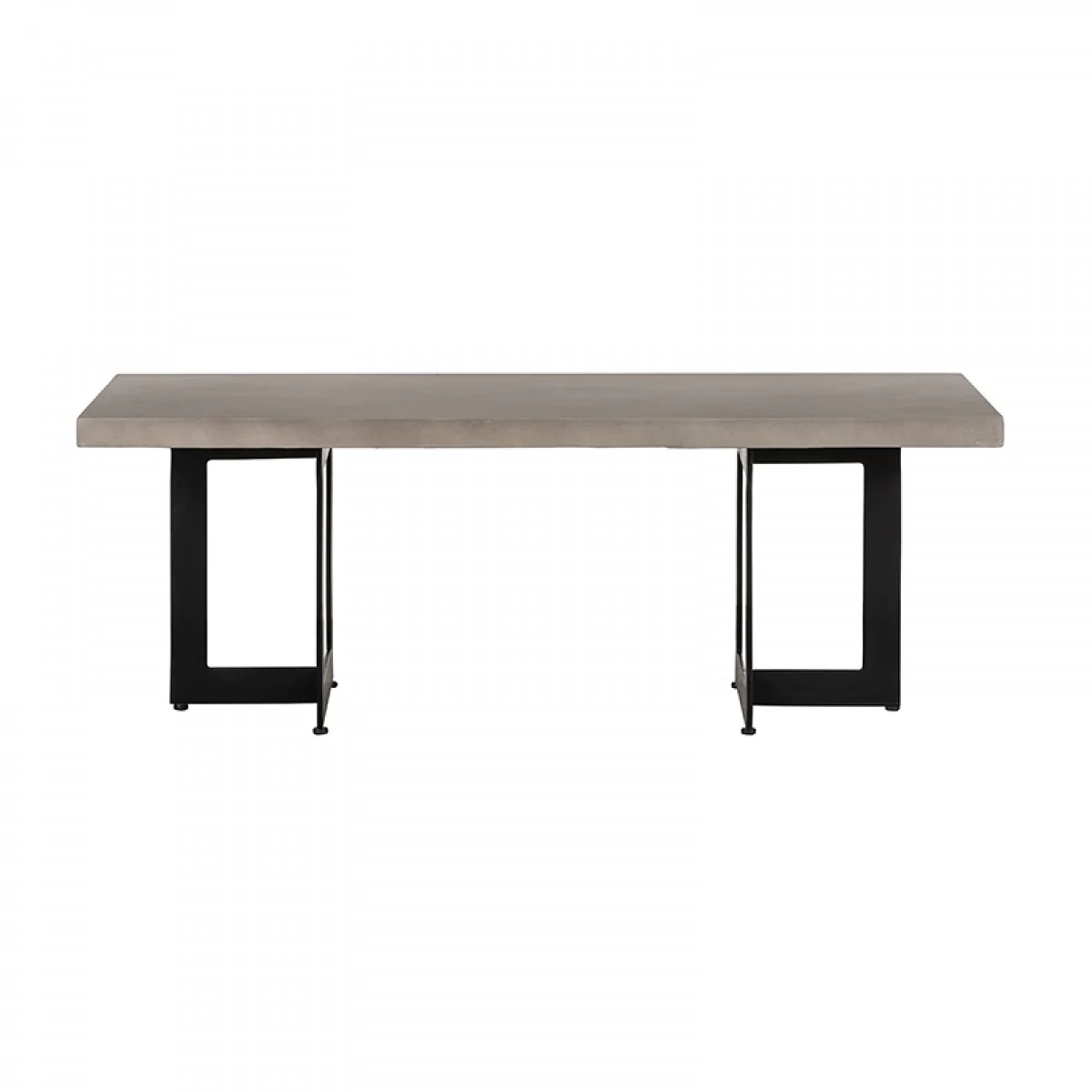 Modern Dark Gray Concrete and Black Steel Coffee Table By Homeroots - Image 2