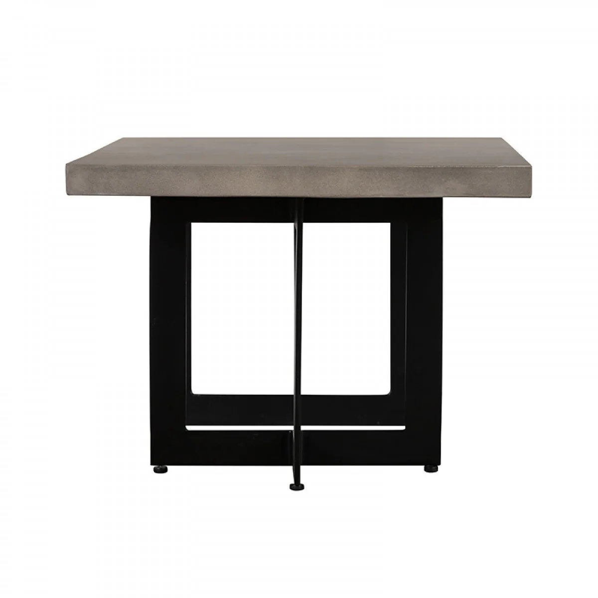 Modern Dark Gray Concrete and Black Steel Coffee Table By Homeroots - Image 3