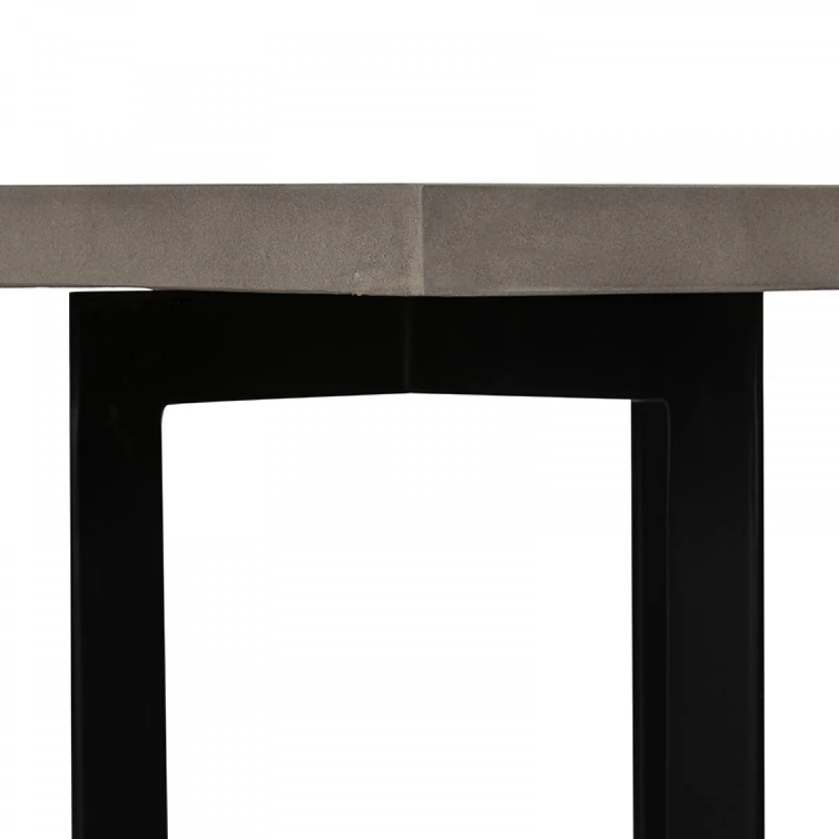 Modern Dark Gray Concrete and Black Steel Coffee Table By Homeroots - Image 4