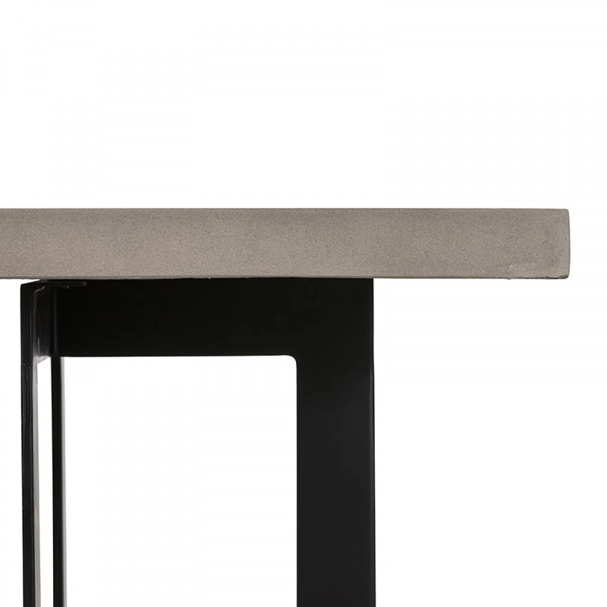 Modern Dark Gray Concrete and Black Steel Coffee Table By Homeroots - Image 5