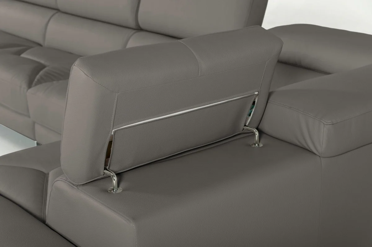 Modern Dark Gray Faux Leather Right Facing Sectional Sofa By Homeroots - Image 2