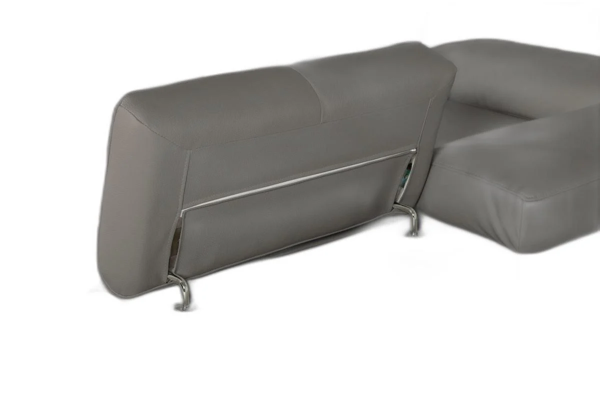 Modern Dark Gray Faux Leather Right Facing Sectional Sofa By Homeroots - Image 4