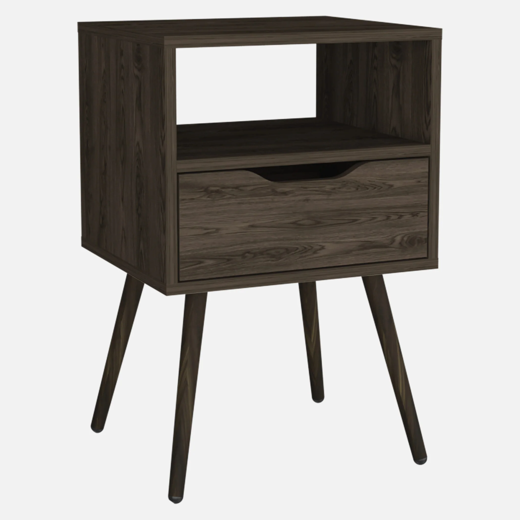 Modern Dark Walnut Bedroom Nightstand By Homeroots - Image 2