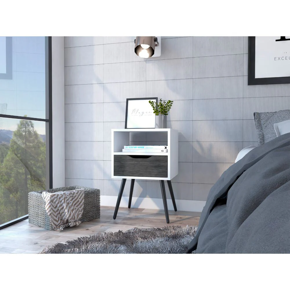 Modern Dark Walnut Bedroom Nightstand By Homeroots - Image 5