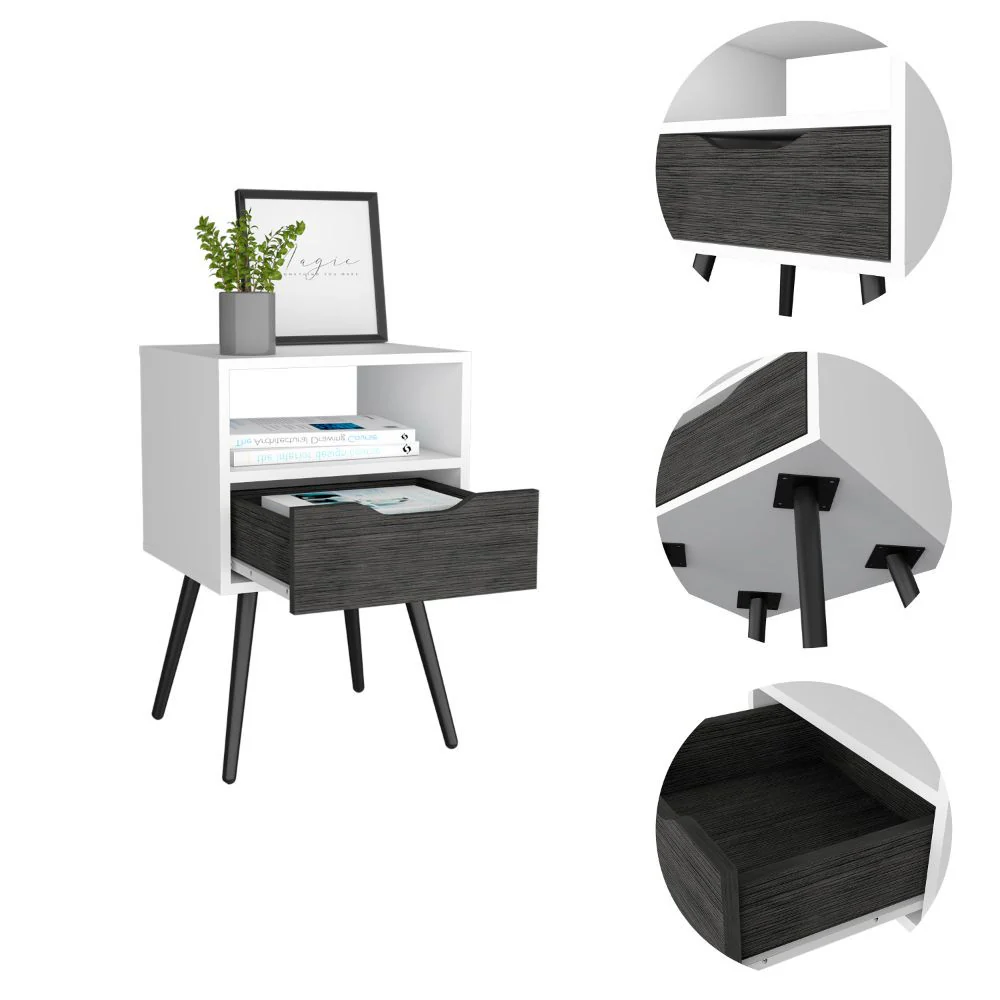 Modern Dark Walnut Bedroom Nightstand By Homeroots - Image 7