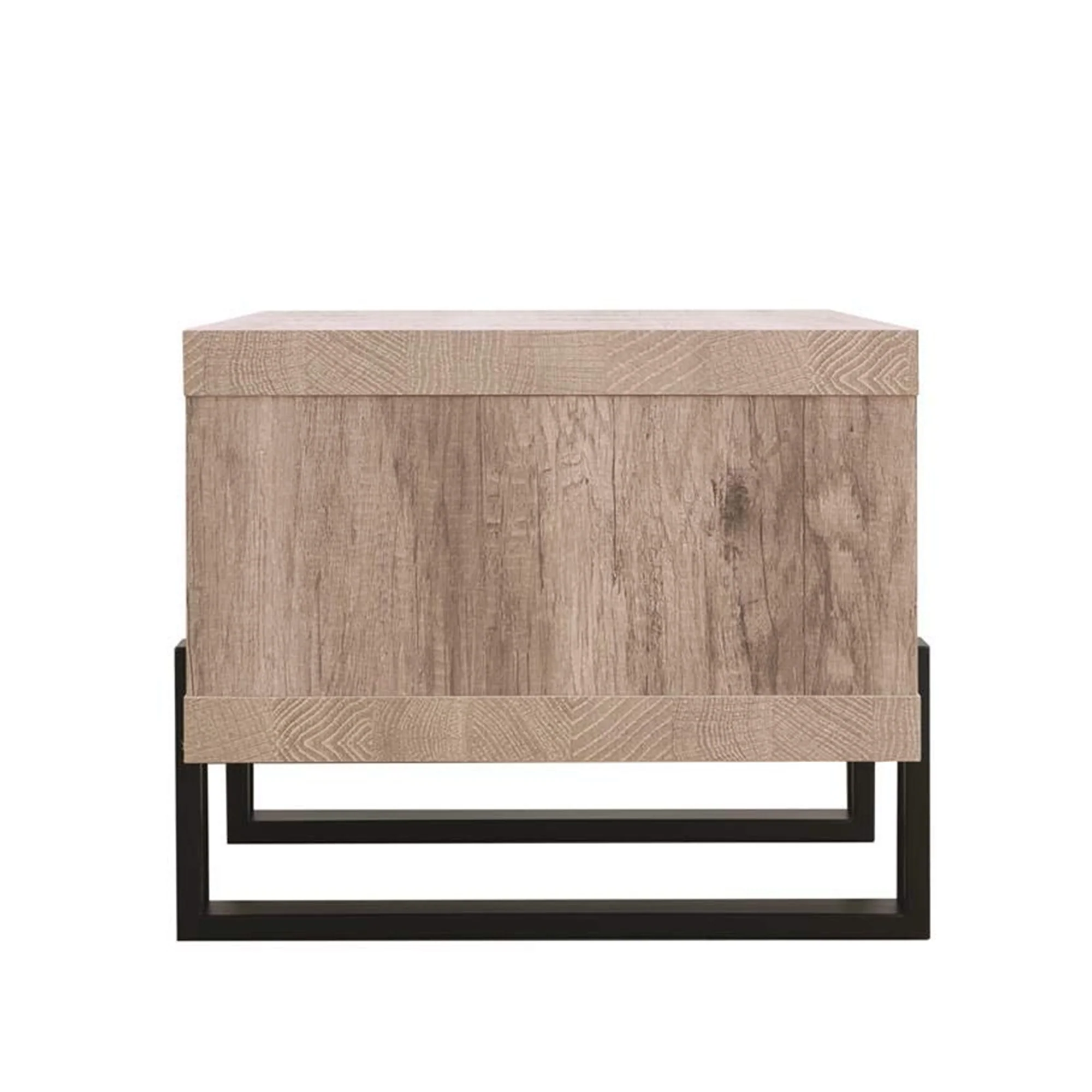 Modern Driftwood Open Shelf Coffee Table, Gray And Brown By Benzara - Image 4