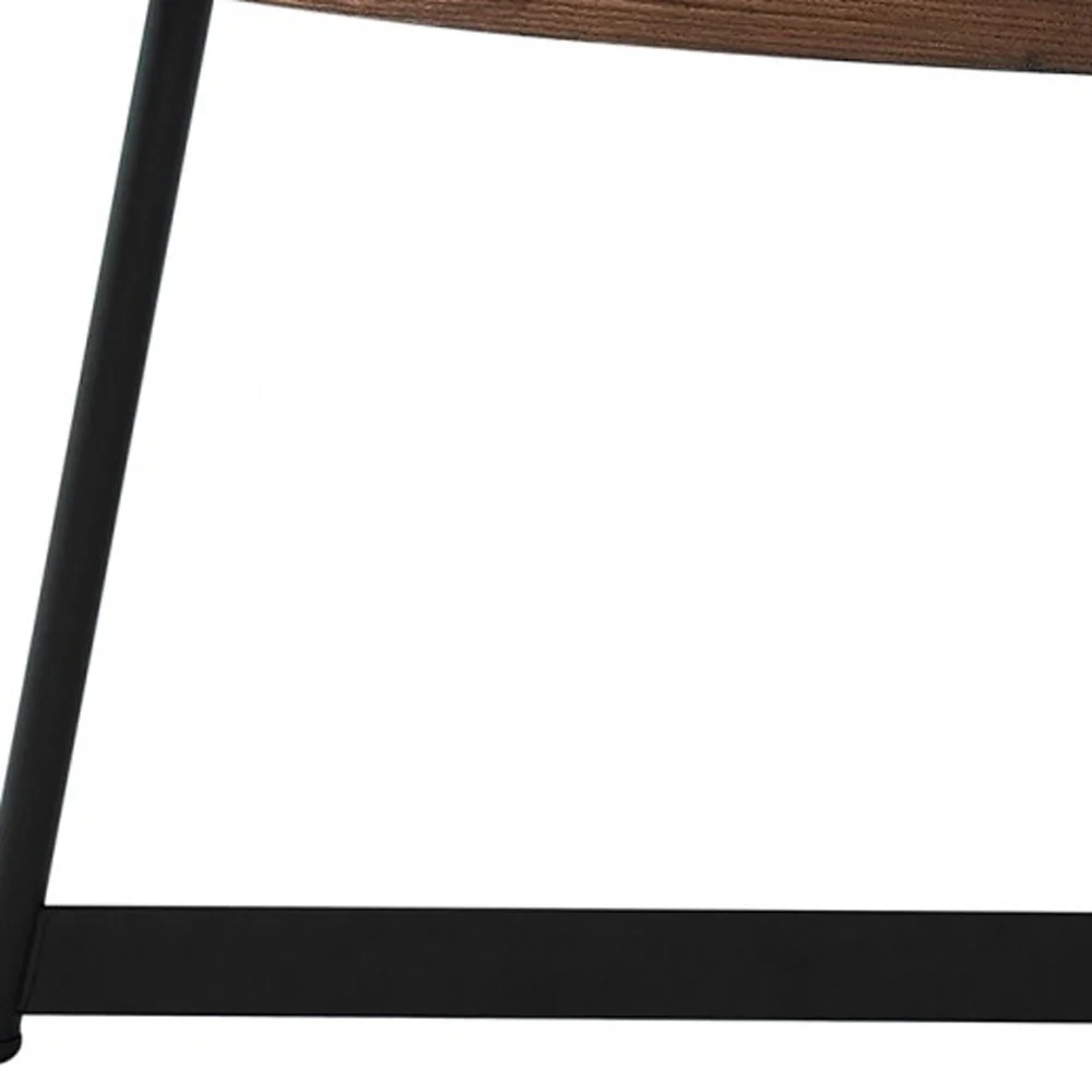 Modern Elegance Walnut Oval and Black Coffee Table By Homeroots - Image 6