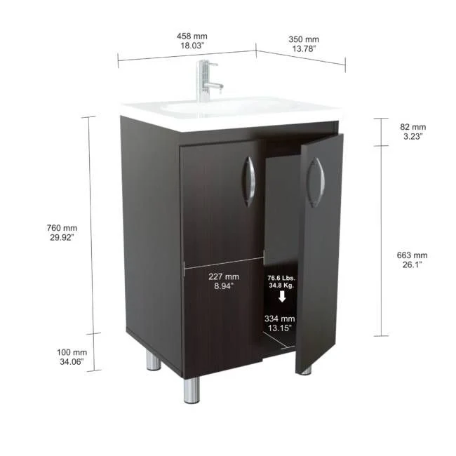 Modern Espresso Color Vanity and Sink By Homeroots - Image 3