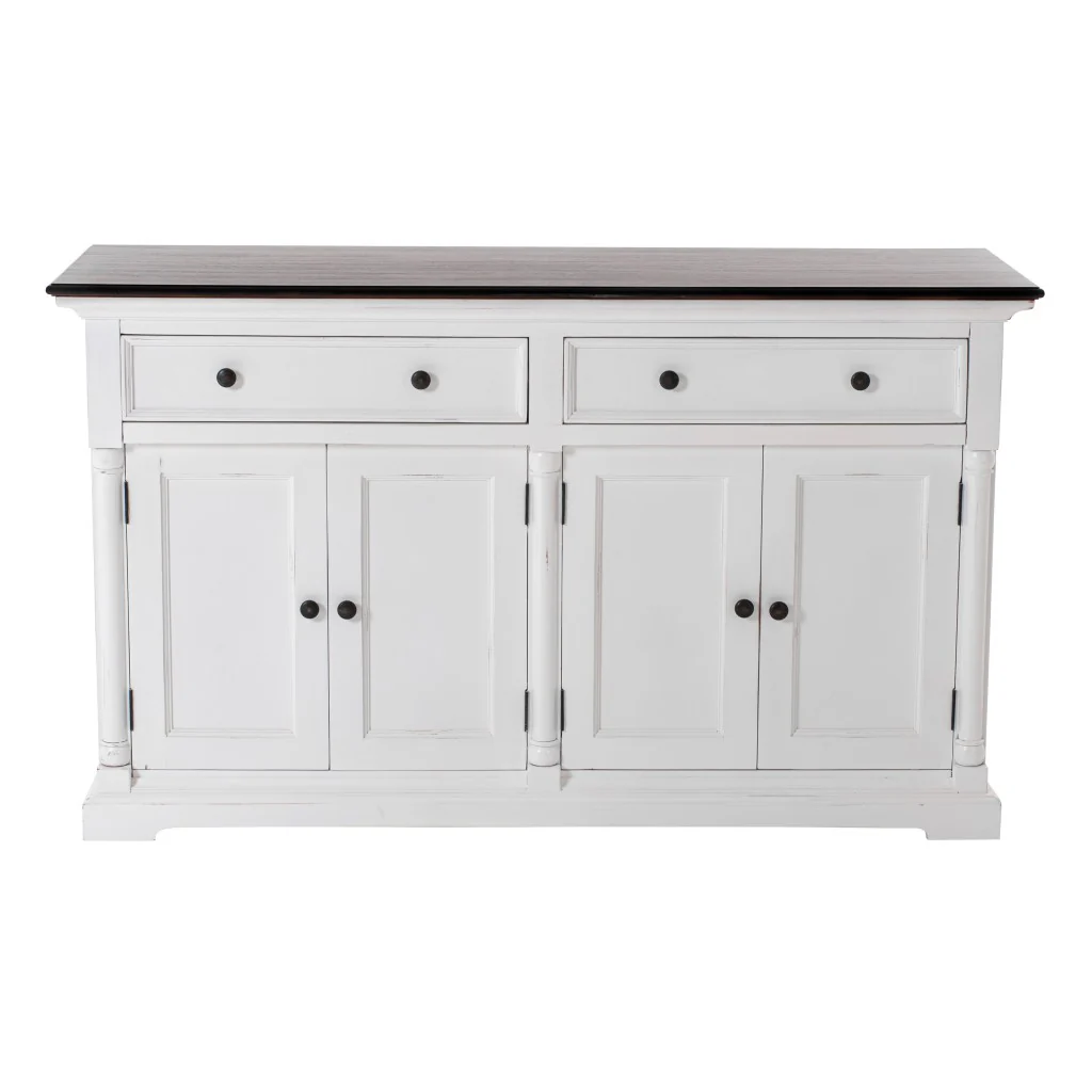 Modern Farm Brown And White Two Door Buffet Server By Homeroots - Image 2