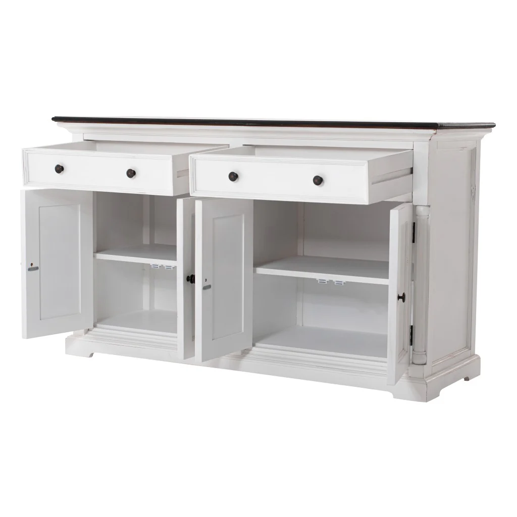 Modern Farm Brown And White Two Door Buffet Server By Homeroots - Image 3