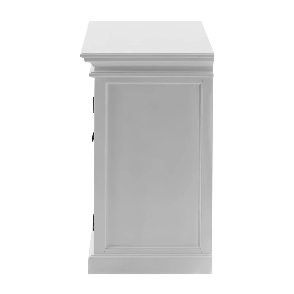Modern Farm White Glass Door Accent Cabinet By Homeroots - Image 4