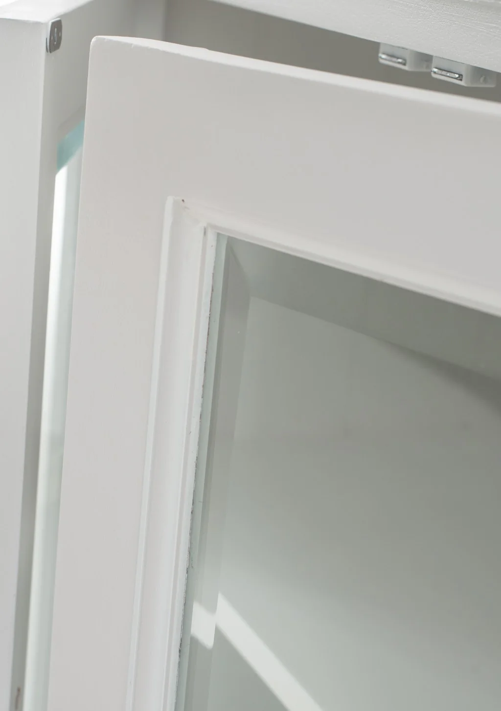 Modern Farm White Glass Door Accent Cabinet By Homeroots - Image 6