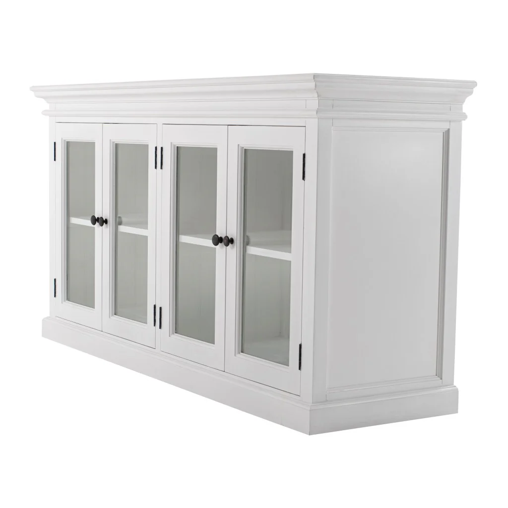 Modern Farm White Glass Door Buffet Server By Homeroots - Image 2