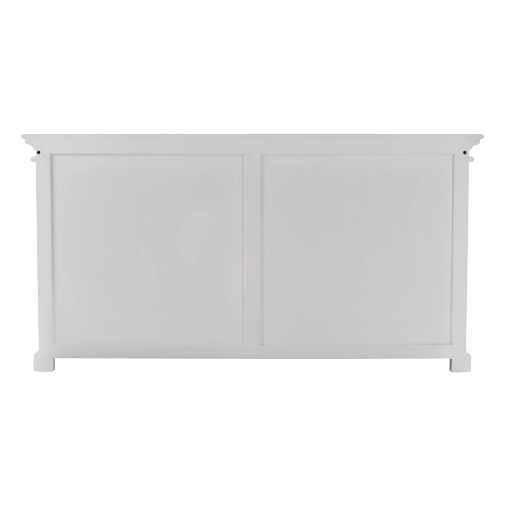 Modern Farm White Glass Door Buffet Server By Homeroots - Image 4