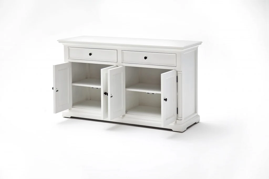 Modern Farm White Two Door Buffet Server By Homeroots - Image 4