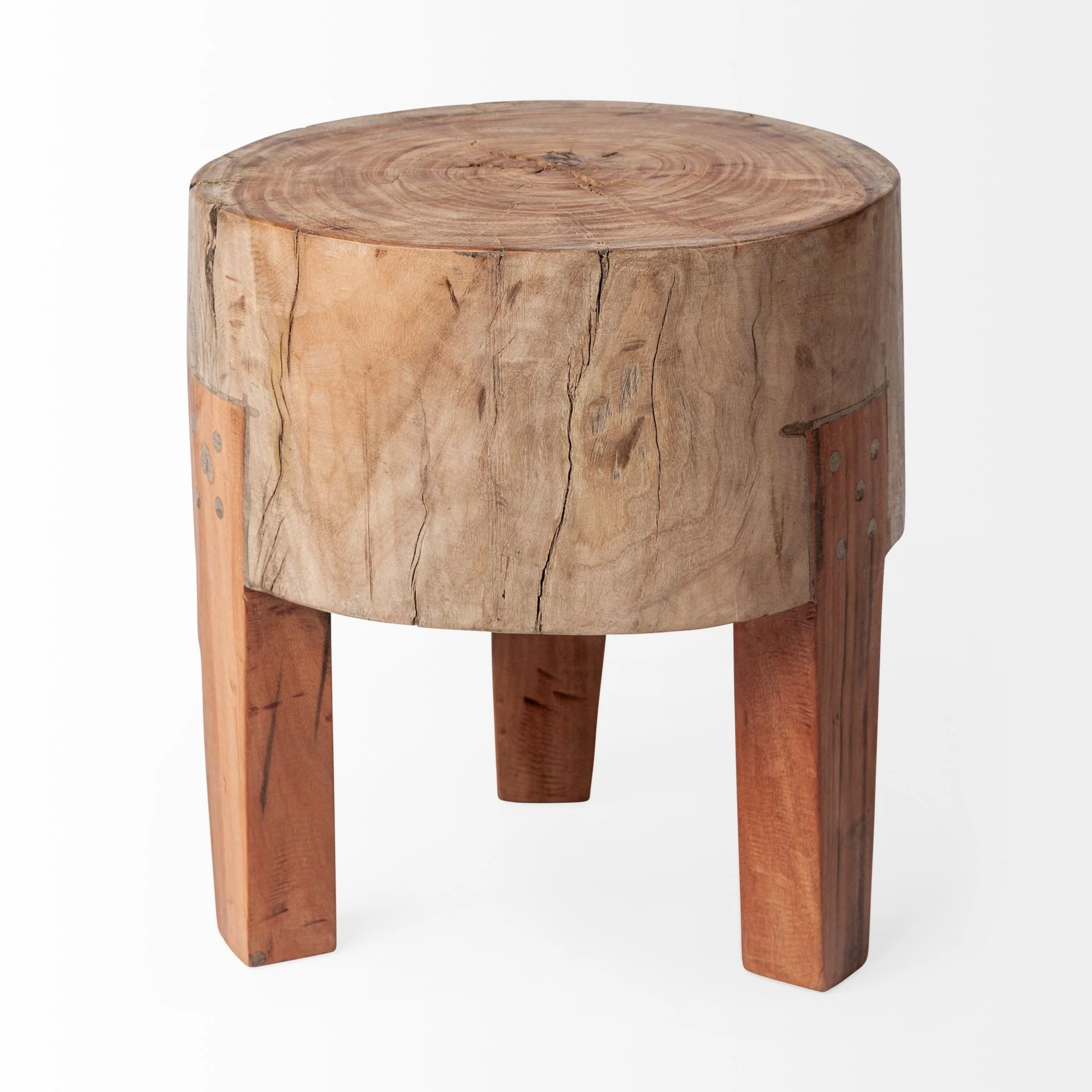 Modern Farmhouse 15' Reclaimed Wood Stool By Homeroots - Image 2