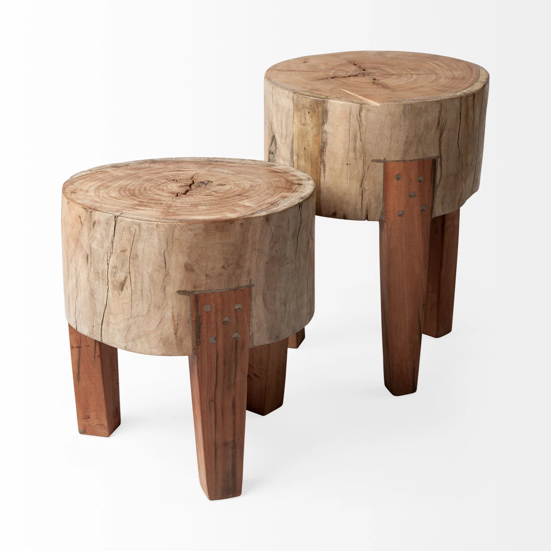 Modern Farmhouse 15' Reclaimed Wood Stool By Homeroots - Image 5