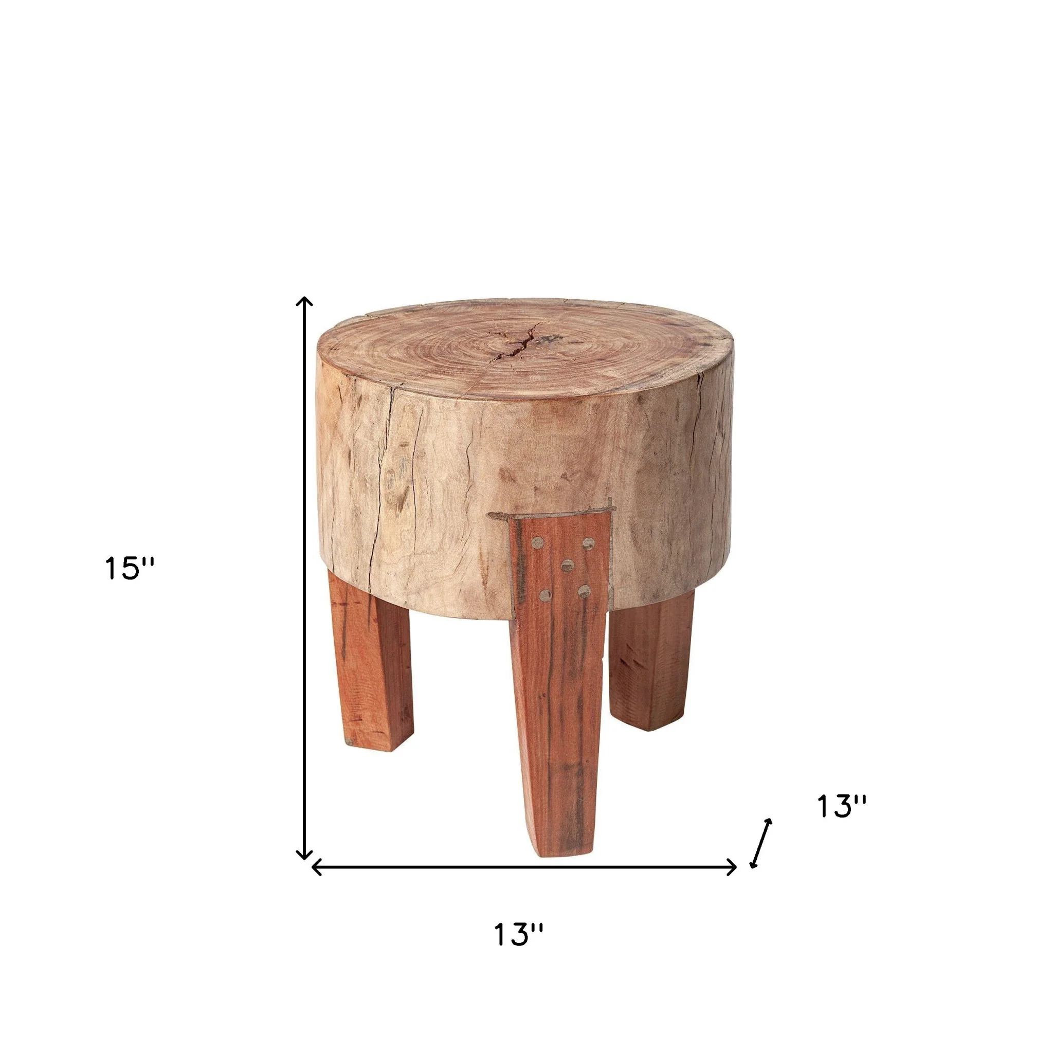 Modern Farmhouse 15' Reclaimed Wood Stool By Homeroots - Image 7